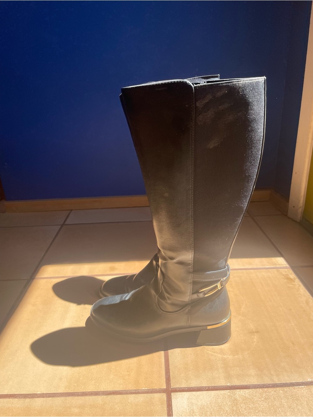 Classic Black Knee-High Riding Boots -